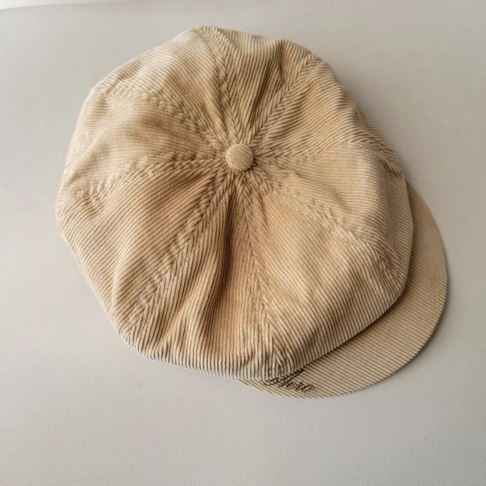 Aeropostale Hat ~ Cap ~ Newsboy ~ Tan Corduroy ~ Boho Hippie Vintage Look ~ GUC